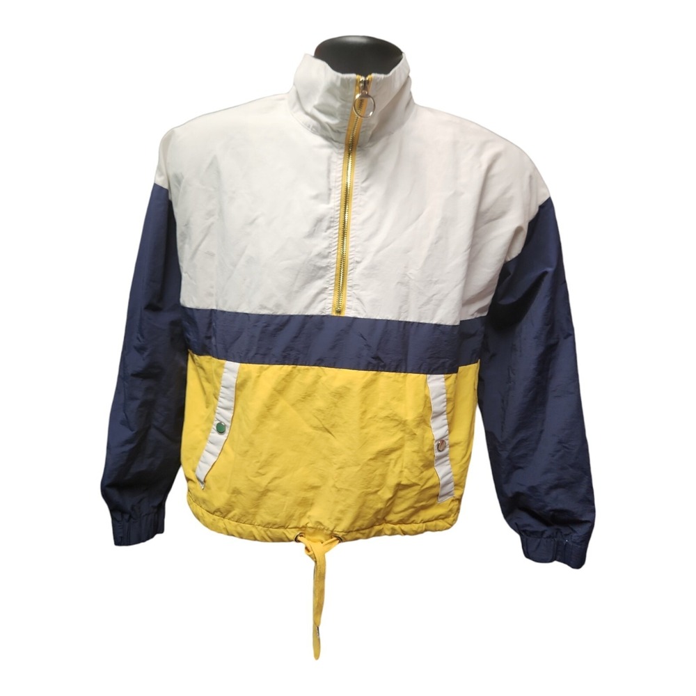 FOREVER 21 Windbreaker Pullover 3/4‎ Zip Polyester Jacket Size S
